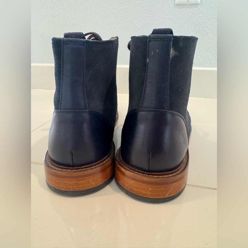 Taft Men’s Troy Boot size 43 Navy leather and suede - Picture 2 of 9